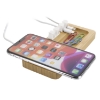 Bamboo 10W Wireless Charging Pad with Cable Organizer - Styled